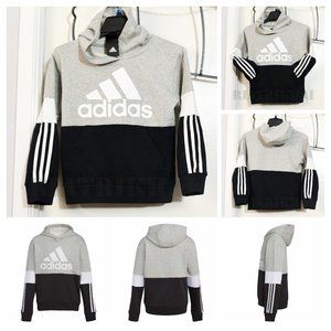 GRAY/BLACK/White   NWT adidas Youth boys Fleece Hoodie‎